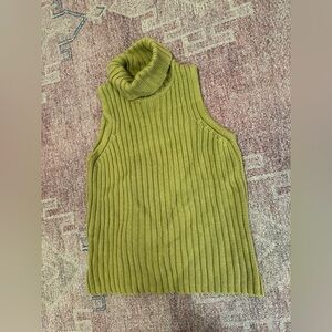 World republic vintage ribbed cowl neck sleeveless cotton blend sweater size lg